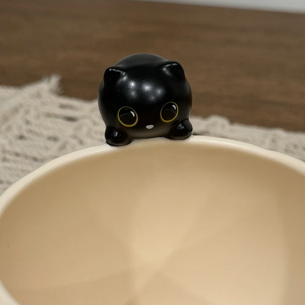 Starbucks 2026 Halloween Black Cat and Pumpkin Ceramic Mug NEW Peep Cat Pumpkin